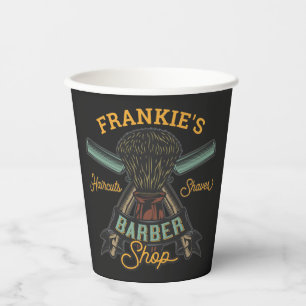 Vasos De Papel Barbería personalizada Retro Recortes de pelo