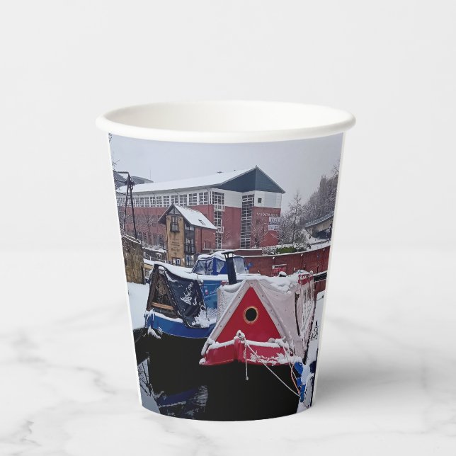 Vasos De Papel Barco azul y rojo (Anverso)