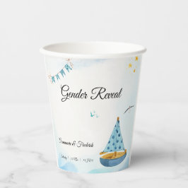 Vasos De Papel Barco de vela con revelación de género