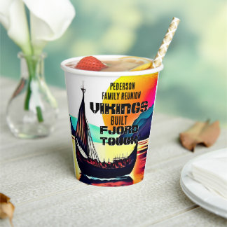 Vasos De Papel Barco Vikingo Divertido "Fjord Tough"