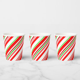 Vasos De Papel Barras de remolino de bastón de caramelo Navidad R