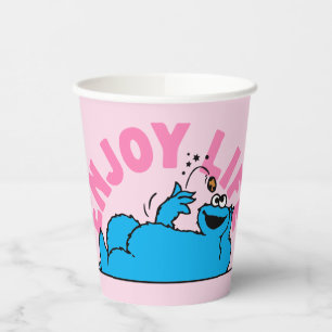 Vasos De Papel Barrio Sésamo   Cookie Monster Disfrutar la vida
