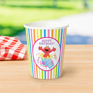 Vasos De Papel Barrio Sésamo Cumpleaños de Elmo Chica