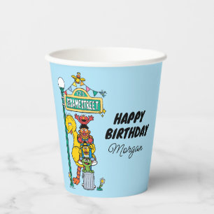 Vasos De Papel Barrio Sésamo   Cumpleaños feliz