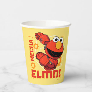 Vasos De Papel Barrio Sésamo Diseño Elmo de los Edificios Mecha