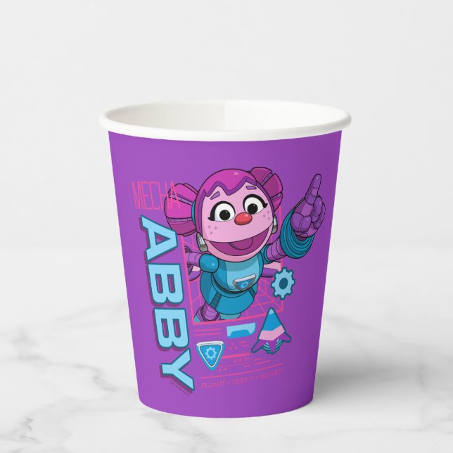 Vasos De Papel Barrio Sésamo | Edificios Mecha Abby Cadabby (Izquierda)