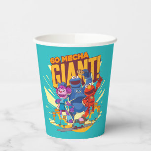 Vasos De Papel Barrio Sésamo Edificios Mecha ¡Vamos Mecha Gigan