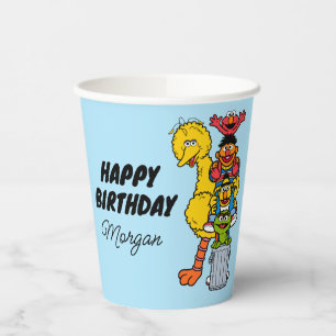 Vasos De Papel Barrio Sésamo   Felices fiestas de cumpleaños
