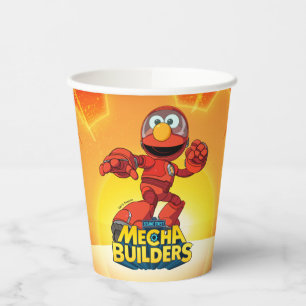 Vasos De Papel Barrio Sésamo   Mecha Construye Elmo En Acción