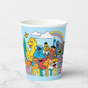 Vasos De Papel Barrio Sésamo   Ola arcoiris