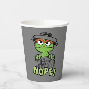 Vasos De Papel Barrio Sésamo   Oscar al Grouch Nope!