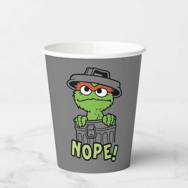Vasos De Papel Barrio Sésamo | Oscar al Grouch Nope! (Izquierda)