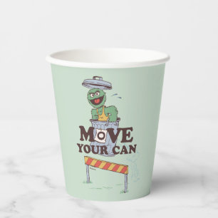 Vasos De Papel Barrio Sésamo Oscar al grupo: Muévete tu lata