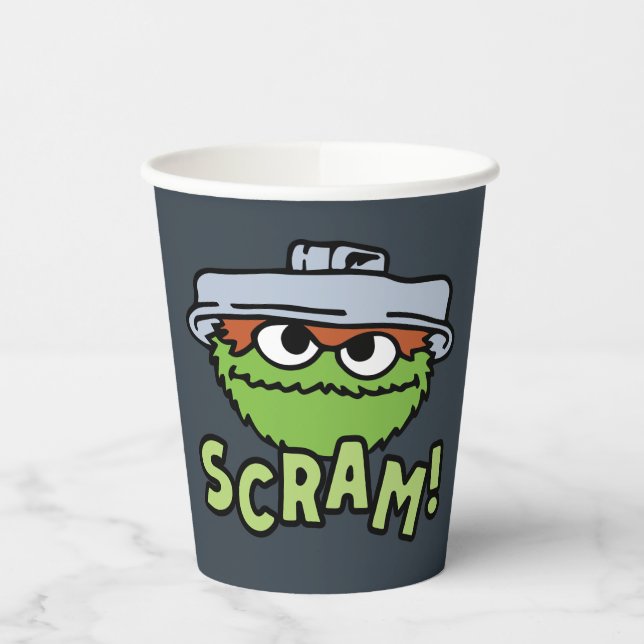 Vasos De Papel Barrio Sésamo | Oscar el Grouch Scram! (Izquierda)