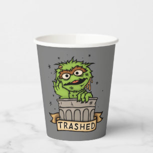 Vasos De Papel Barrio Sésamo   Oscar el Grupo atrapado