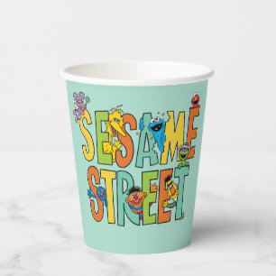 Vasos De Papel Barrio Sésamo Pals tipo calle Sésamo