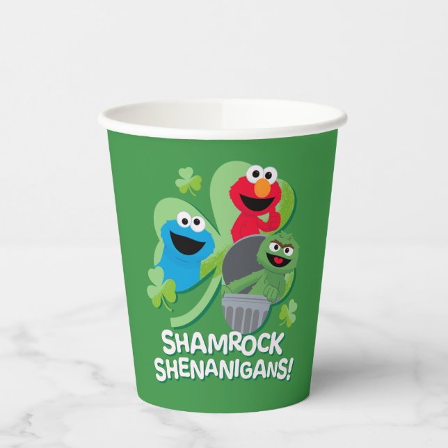 Vasos De Papel Barrio Sésamo | ¡Shamrock Shenanigans! (Izquierda)