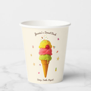 Vasos De Papel Bash dulce de Jessica - cobre de helado colorido