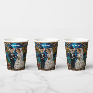Vasos De Papel Bastones de la pareja del Boda del ratón