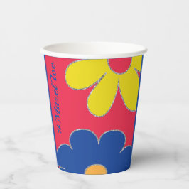 Vasos De Papel Bat Bat Mitzvah Paper Cup Flores hippie