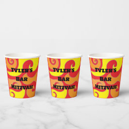 Vasos De Papel Bat Bat Mitzvah Paper Cup Hippie Swirls