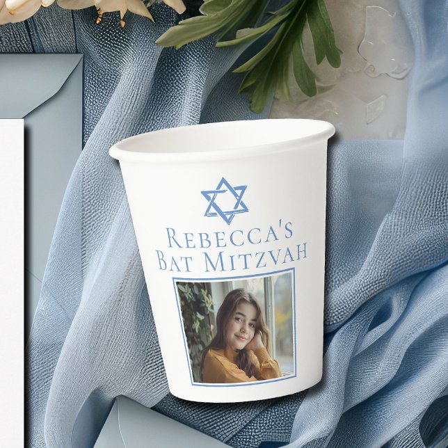Vasos De Papel Bat Mitzvah Foto Estrella azul de David Fiesta (Subido por el creador)