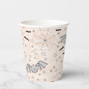 Vasos De Papel Batido Naranja, estrellas y lunas adormilado