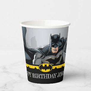 Vasos De Papel Batman   Aniversario feliz de Chalkboard