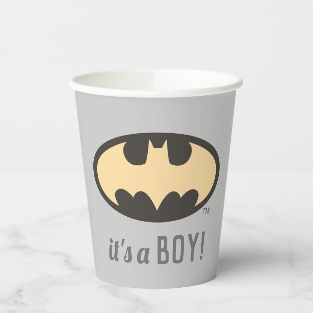 Vasos De Papel Batman Super Hero Baby Shower (Izquierda)