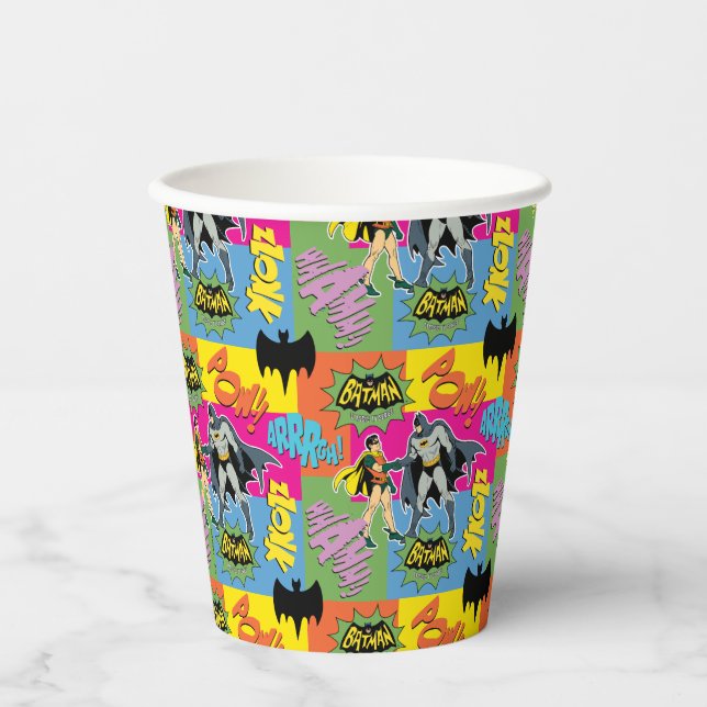Vasos De Papel Batman y Robin | Patrón de apretón de manos de acc (Anverso)