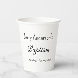 Vasos De Papel Bautismo católico niños modernos simple QR mínimo