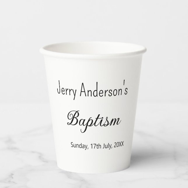 Vasos De Papel Bautismo católico niños modernos simple QR mínimo (Anverso)