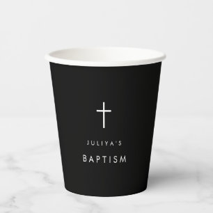 Vasos De Papel Bautismo negro moderno
