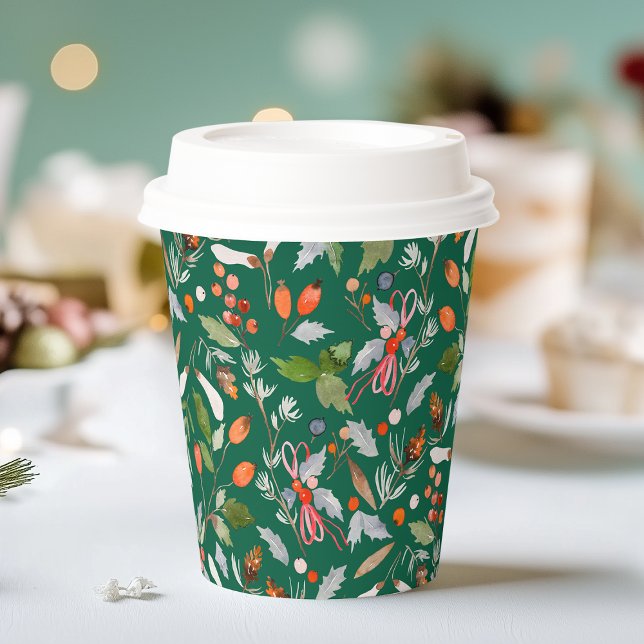 Vasos De Papel Bayas y Follaje Botánico de Invierno Verde Oscuro  (Subido por el creador)