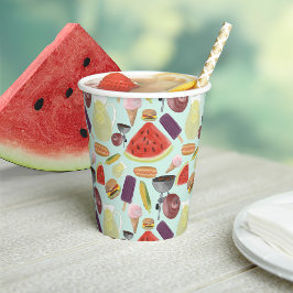 Vasos De Papel BBQ de acuarela