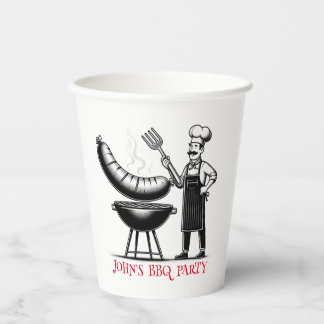 Vasos De Papel BBQ Party Personalized Chef