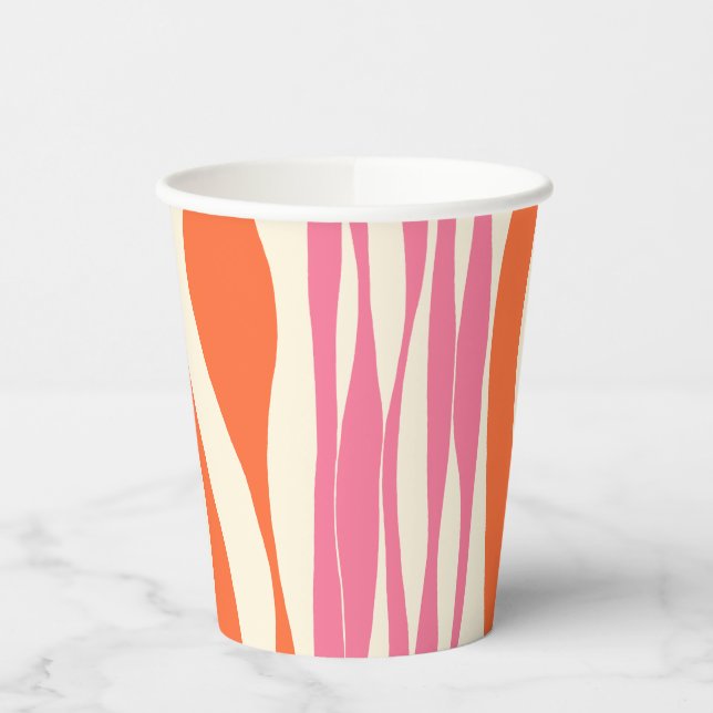 Vasos De Papel Bce y Flow - Rosa, Naranja y Crema (Izquierda)