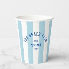 Vasos De Papel Beach Club Escudo Blue Cabana Stripe
