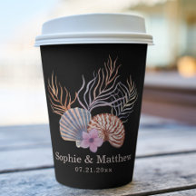 Beach Seashells acuarela Moda costera Boda Pa