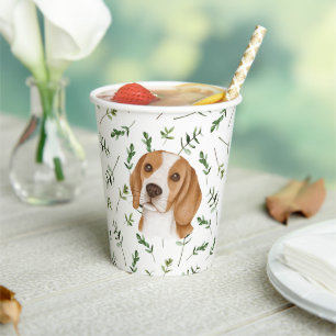 Vasos De Papel Beagle Baby Shower Watercolor Tema Cuadros de pape