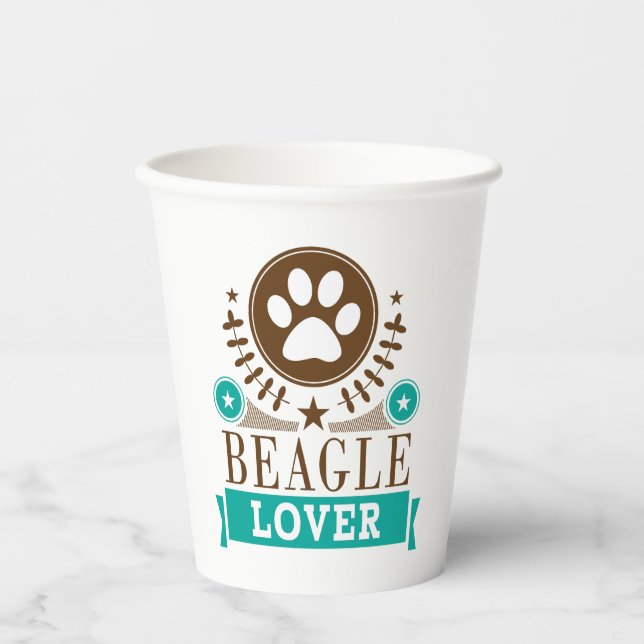 Vasos De Papel Beagle Dog Lover (Anverso)