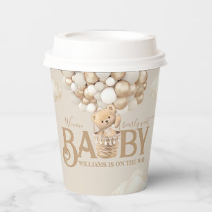 Vasos De Papel Bear Balloons Bearly Wait Baby Shower