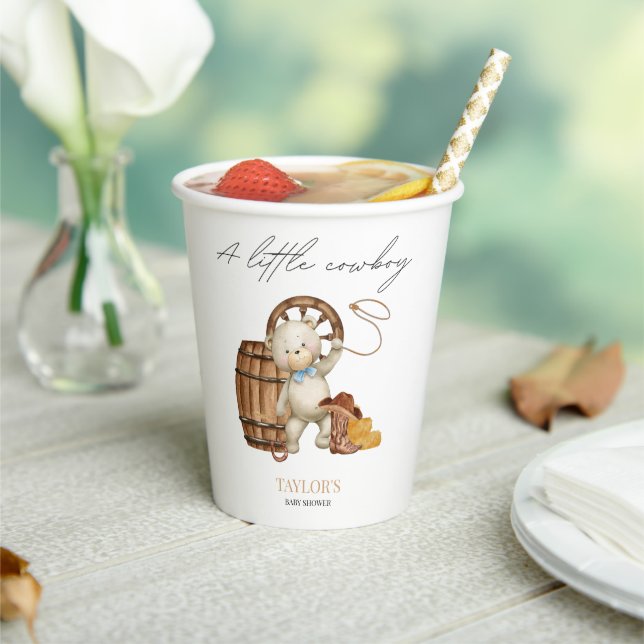 Vasos De Papel Bear de agua para niños de vaca pequeño Baby Showe (in situ)