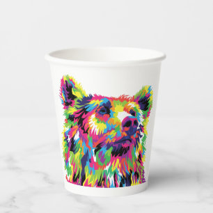 Vasos De Papel Bear Spirit Animal Pop Art