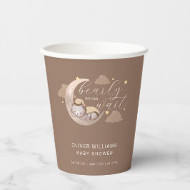 Vasos De Papel Bearly Brown Wait Moon Star Sleepy Bear