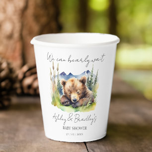 Vasos De Papel Bearly wait bear cub adventure espera la ducha de