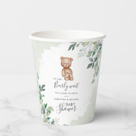 Vasos De Papel Bearly Wait Eucalyptus Foliage Parejas Baby Shower