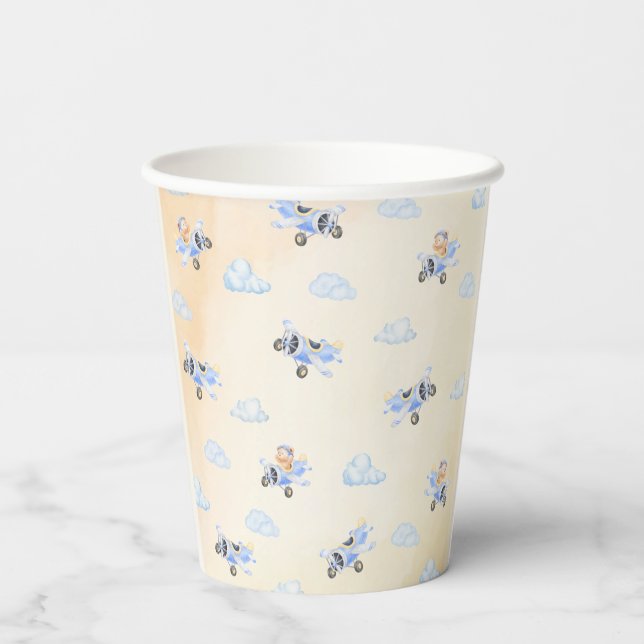 Vasos De Papel Bearly Wait Flying Bear & Cloud Baby Shower (Reverso )