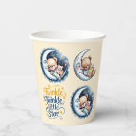Vasos De Papel Bears in the Moonlight Boy Baby Shower