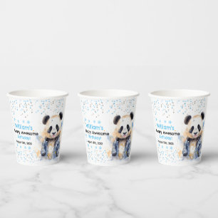 Vasos De Papel Beary Awesome Boys Watercolor Panda Cumpleaños